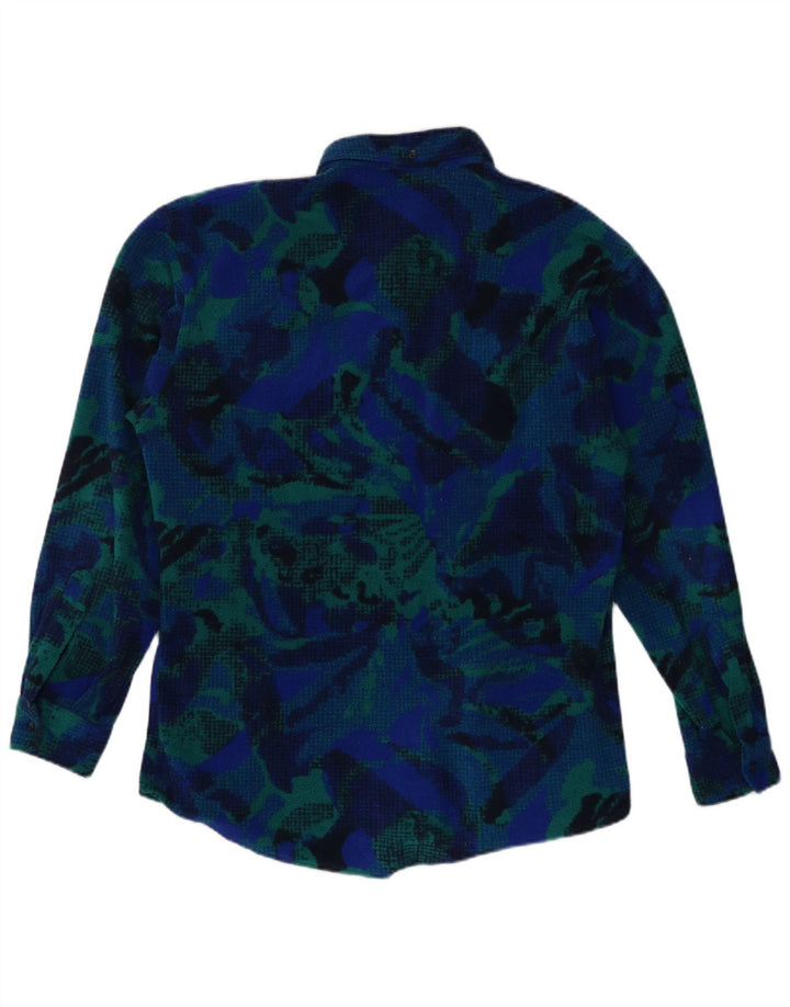 Fila Mens Abstract Pattern Fleece Shirt IT 46 Pequeno Azul