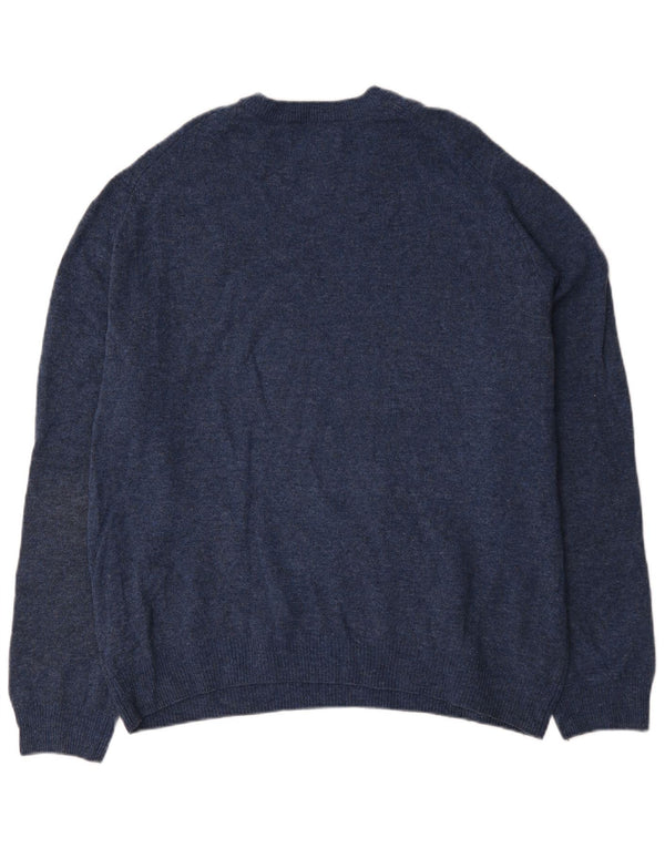 Suéter masculino Marks & Spencer com gola redonda 2XL azul marinho manchado