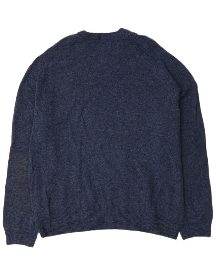 Suéter masculino Marks & Spencer com gola redonda 2XL azul marinho manchado