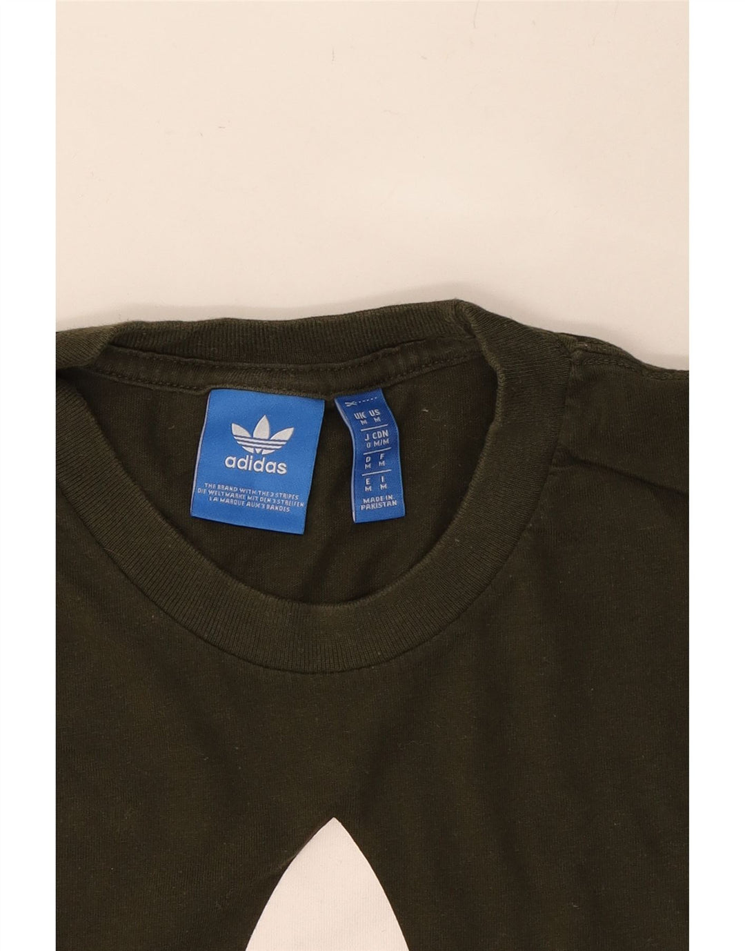ADIDAS Mens Graphic T-Shirt Top Médio Algodão Cáqui