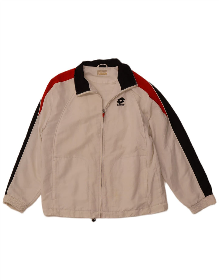 Jaqueta feminina de treino LOTTO Reino Unido 16 grande bloco colorido branco de poliéster