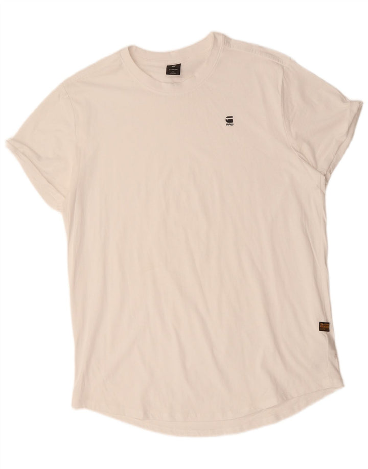 Camiseta masculina G-STAR grande algodão branco