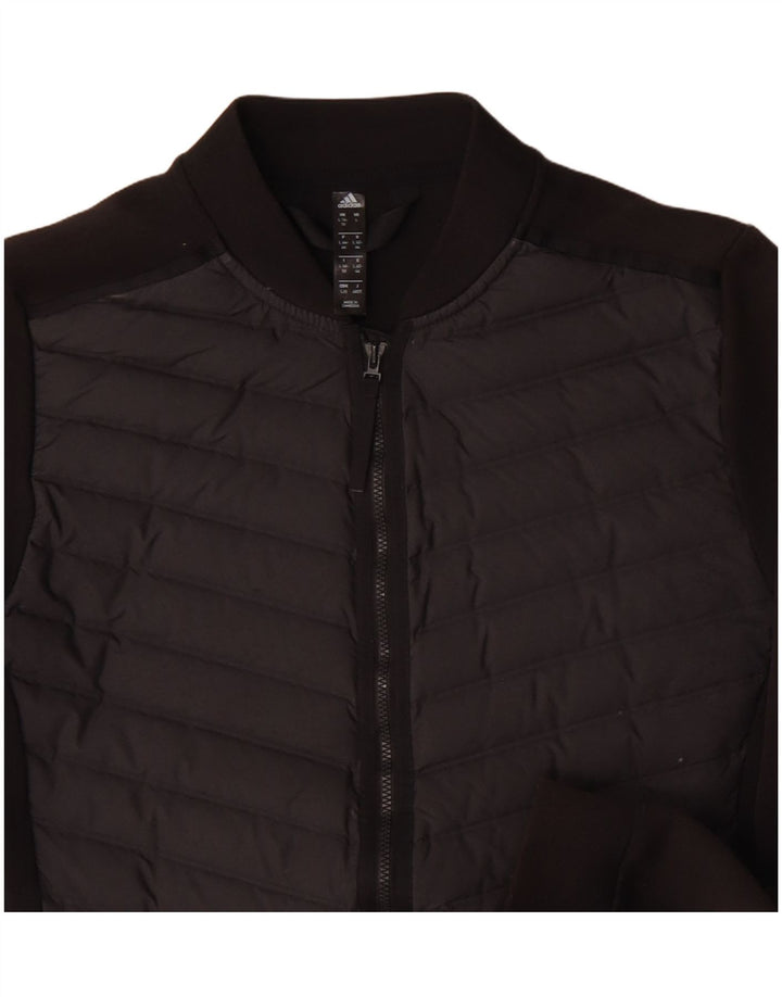 Adidas Womens Tracksuit Top Jacket UK 16/18 Grande Preto Poliéster