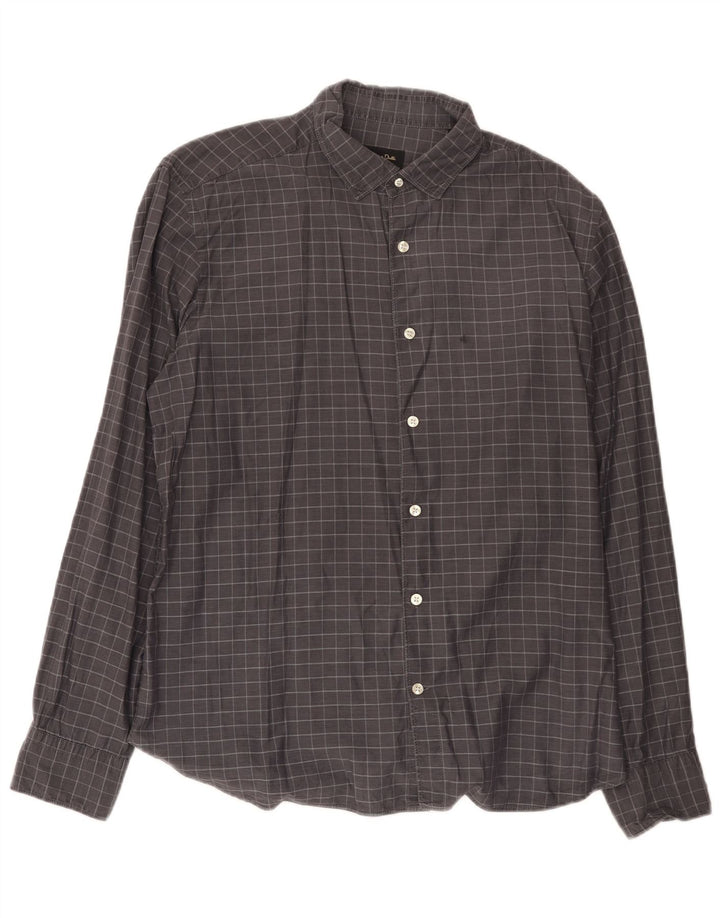 Camisa masculina Massimo Dutti XL xadrez cinza