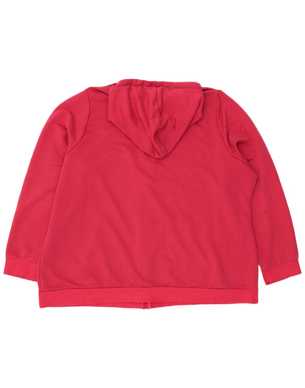 ADIDAS Suéter feminino com capuz e zíper gráfico oversized UK 32/34 4XL algodão vermelho