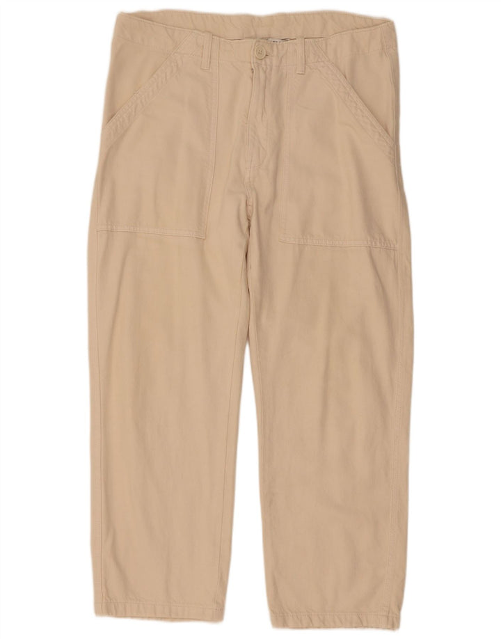 Calça jeans reta feminina Zara grande W30 L27 bege