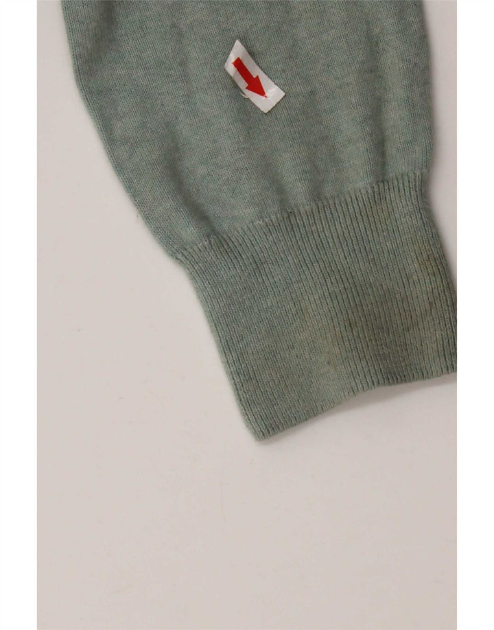 Suéter masculino Marks & Spencer com gola canoa de algodão verde médio
