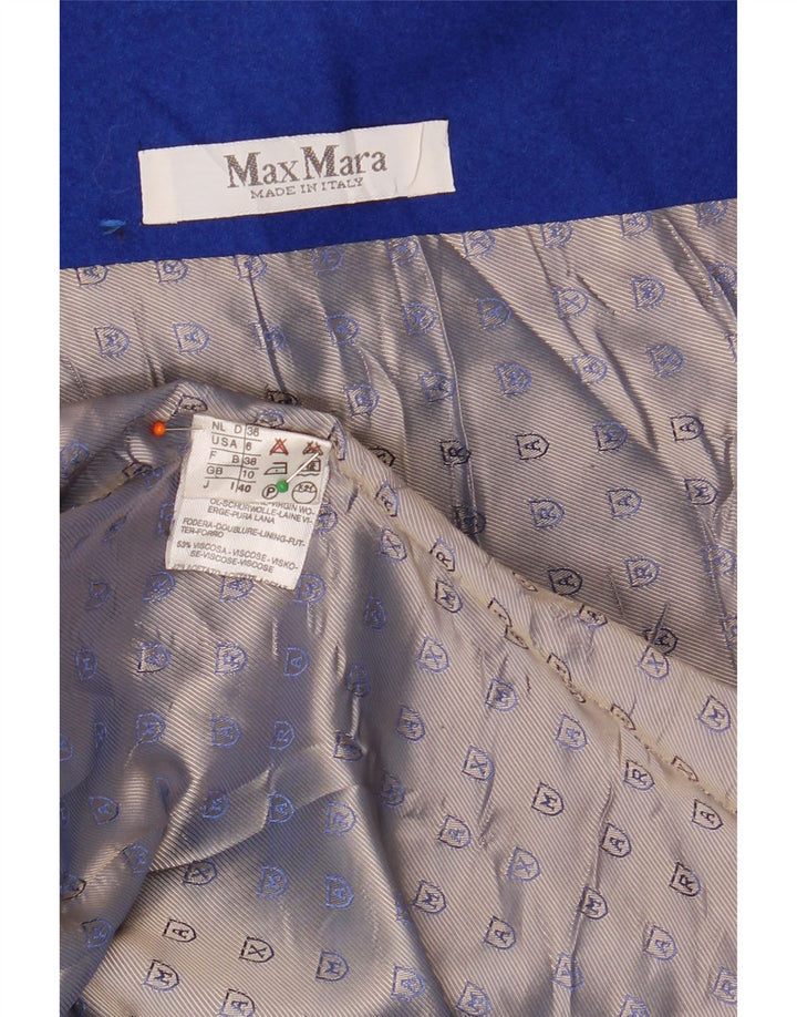 Jaqueta blazer feminina oversized com peito duplo MAX MARA Reino Unido 10 azul pequeno