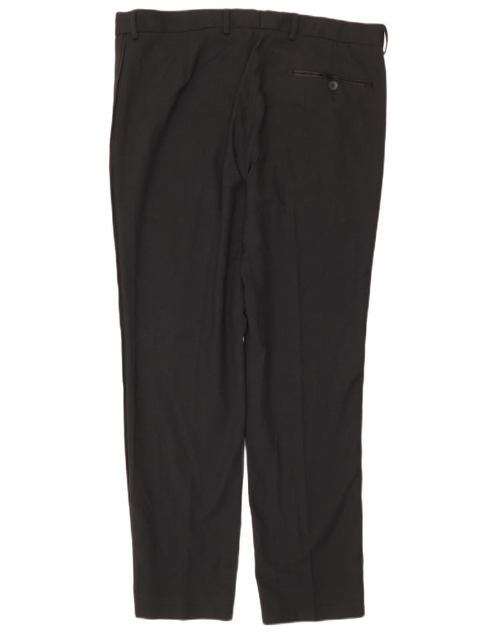 Calça masculina Marks & Spencer Slim Suit W34 L29 poliéster preto