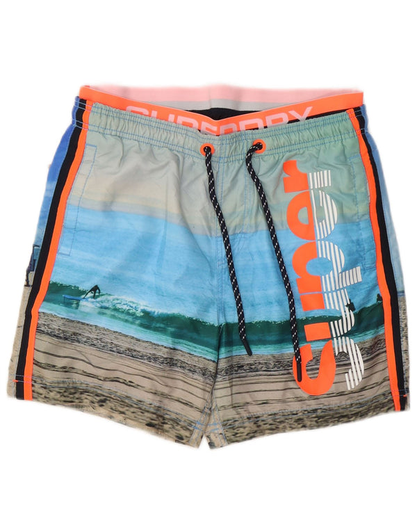 Shorts de banho masculino Superdry Graphic Abstract Pattern médio multicolorido