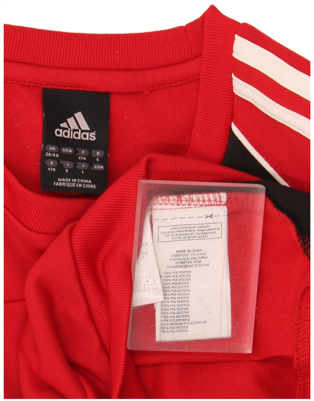 Adidas Mens Moletom Jumper UK 38/40 Médio Vermelho Colorblock Poliéster