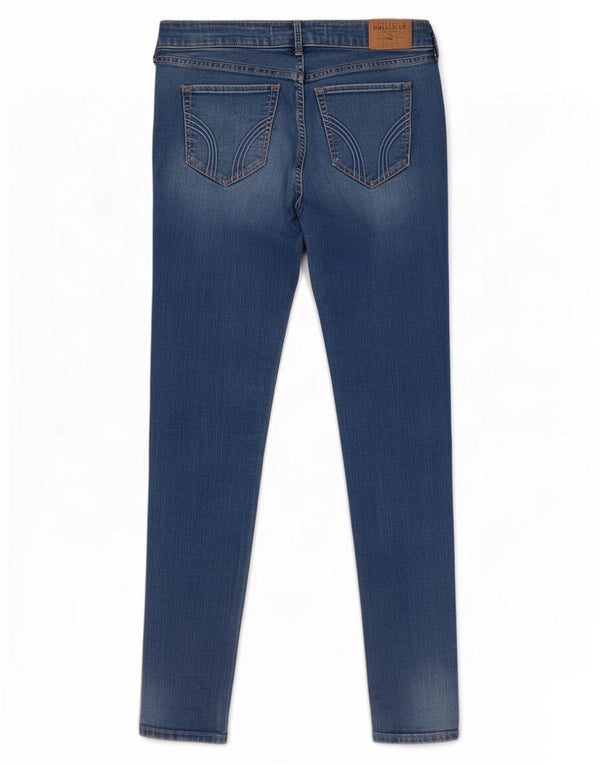 Jeans skinny feminino Hollister US 7 médio W28 L29 algodão azul