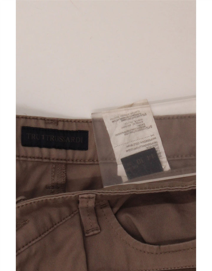 Calça feminina casual slim TRUSSARDI W28 L30 algodão cinza