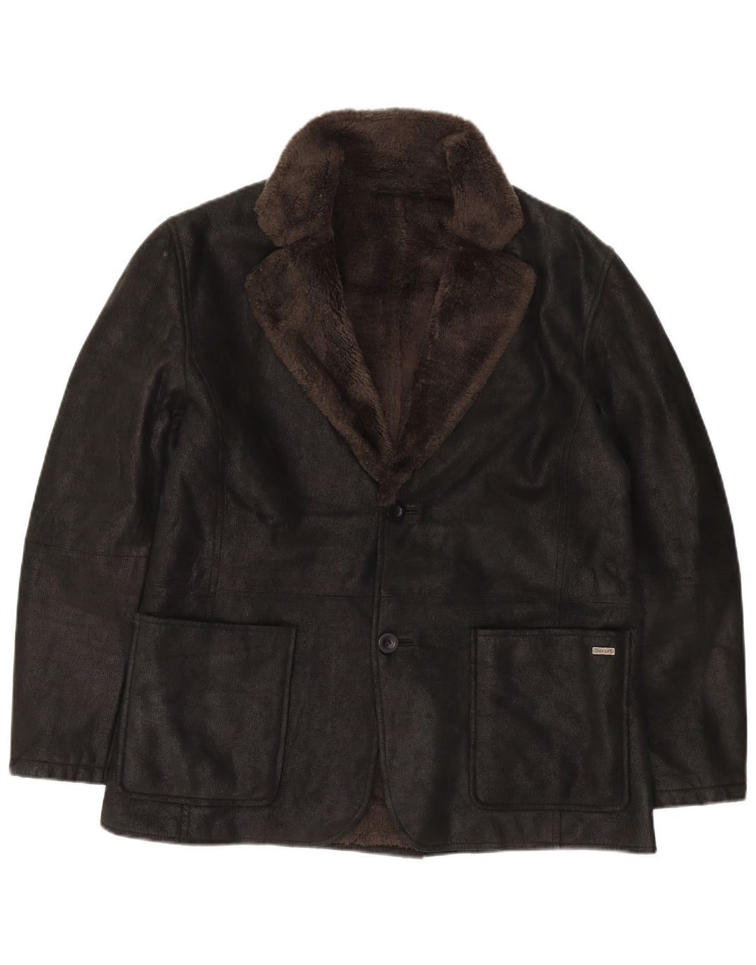 Jaqueta blazer masculina Pierre Cardin com 2 botões Sherpa Reino Unido 40 grande preta
