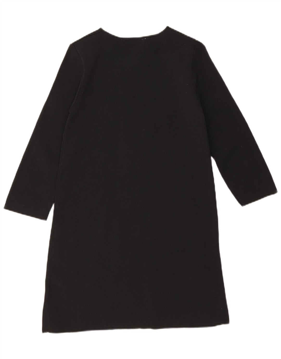 Vestido feminino Zara manga 3/4, Reino Unido 8, pequeno, preto, viscose