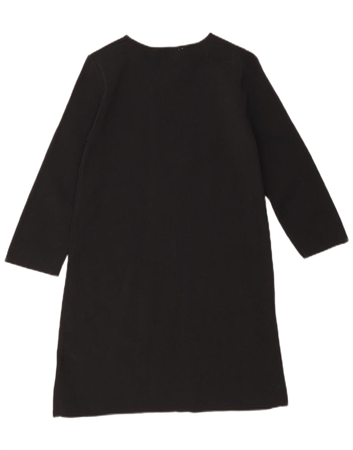 Vestido feminino Zara manga 3/4, Reino Unido 8, pequeno, preto, viscose