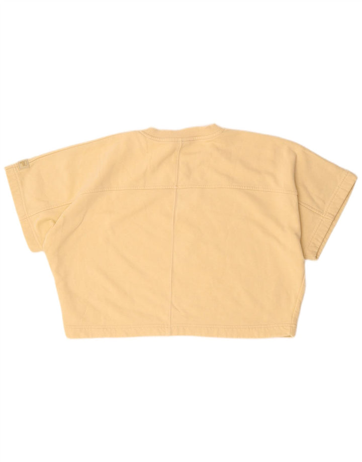 Fila Camiseta Feminina Crop Oversized Top UK 14 Algodão Bege Médio