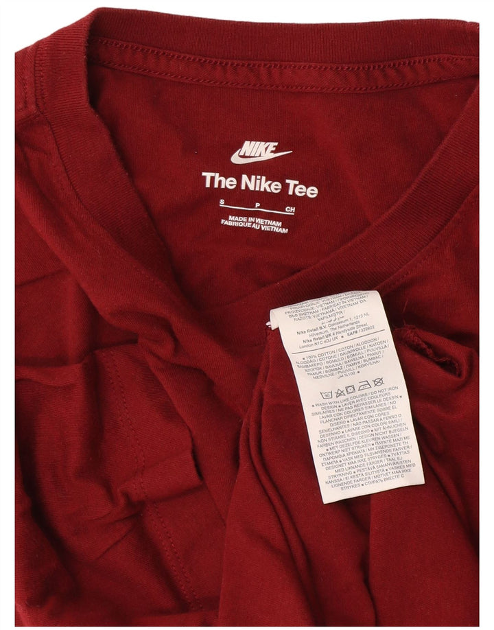Nike Mens Camiseta Top Pequeno Algodão Borgonha