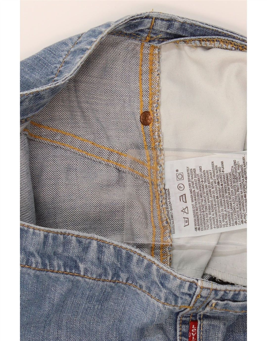 LEVI'S Womens Straight Jeans W31 L30 Blue Cotton Vintage Levi's and Second-Hand Levi's from Messina Hembry 