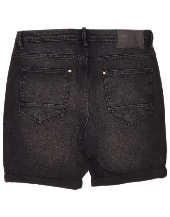 Zara Mens Denim Shorts EU 44 Grande W34 Algodão Preto