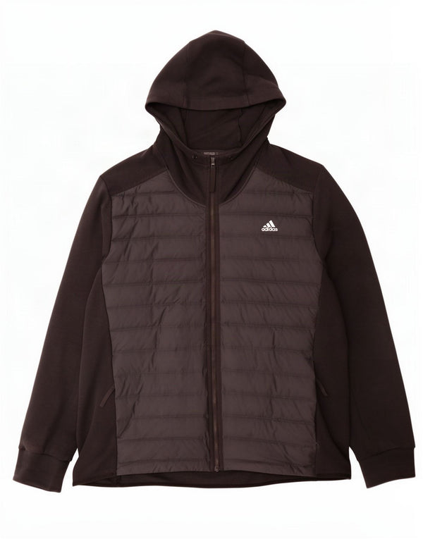 Adidas Mens Zip Hoodie Sweater 2XL Black Polyester