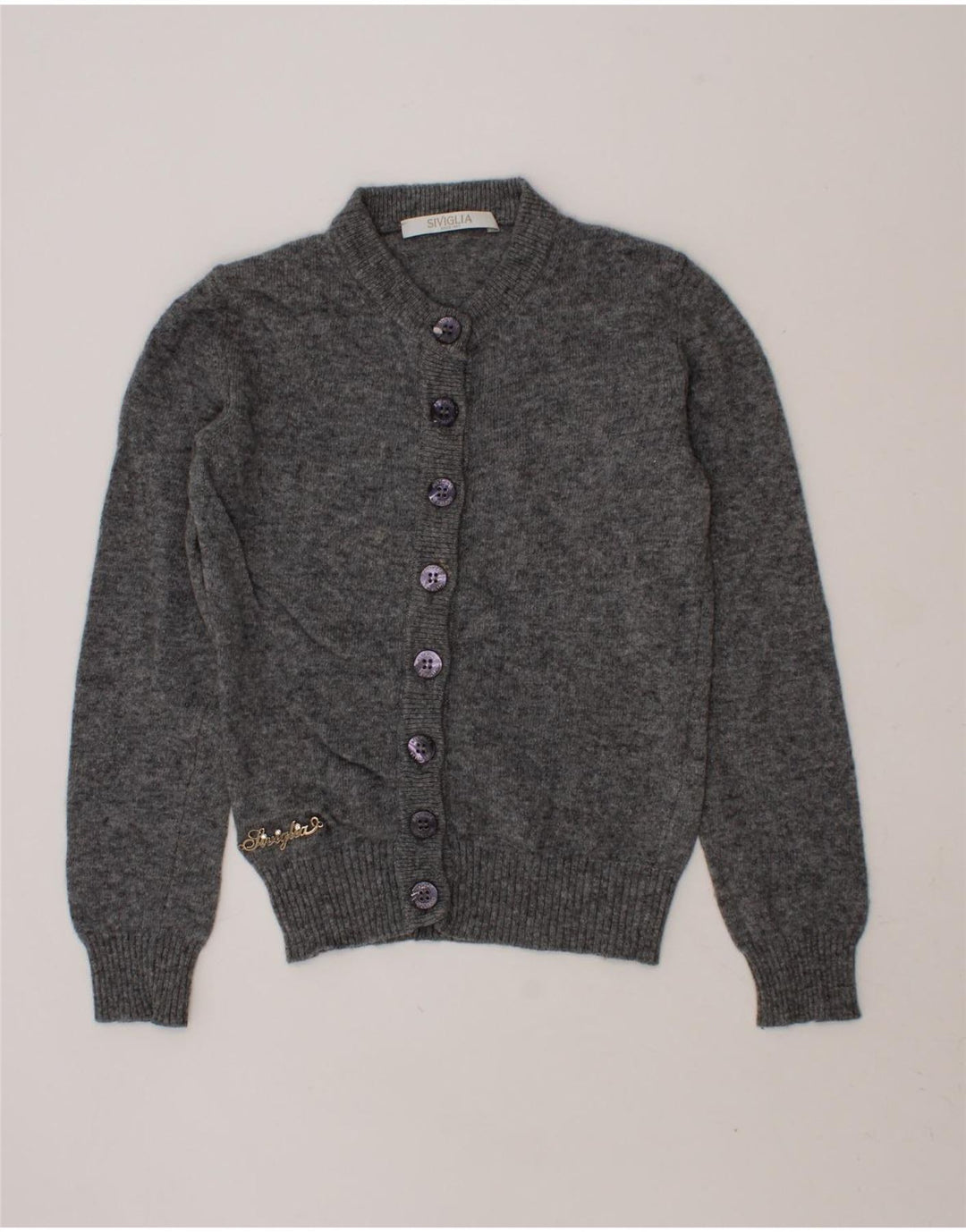 SIVIGLIA Baby Girls Cardigan Sweater 18-24 Months Grey Wool Vintage SIVIGLIA and Second-Hand SIVIGLIA from Messina Hembry 