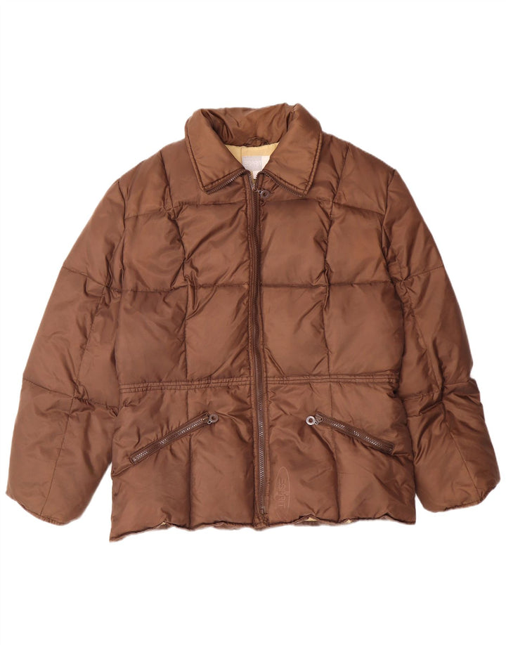 Jaqueta acolchoada feminina ESPRIT Reino Unido 16 grande nylon marrom