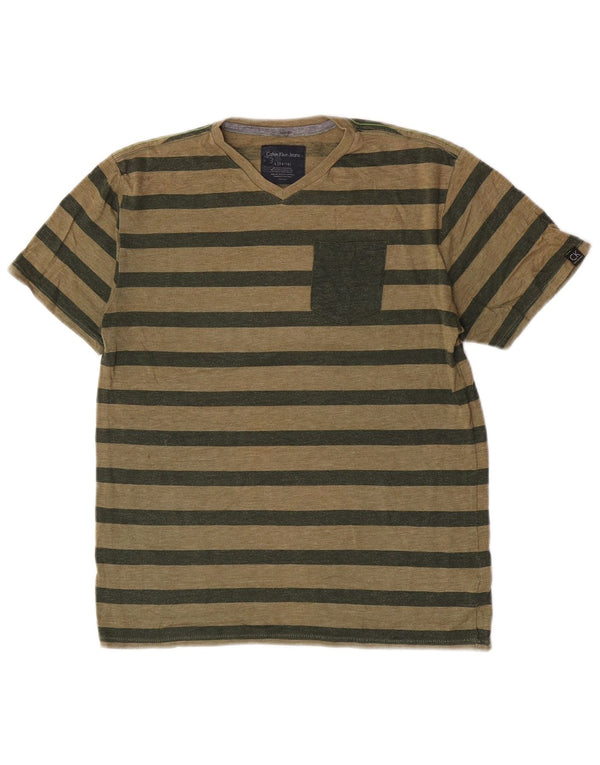 Camiseta Calvin Klein Jeans Meninos 14-15 Anos Grande Listrado Verde