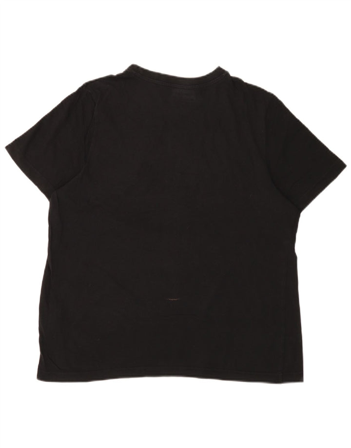 Camiseta feminina Kappa com estampa gráfica UK 14 médio algodão preto