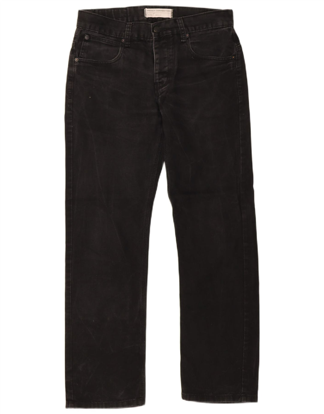French Connection Masculino Regular Fit Jeans Reto W32 L32 Algodão Preto