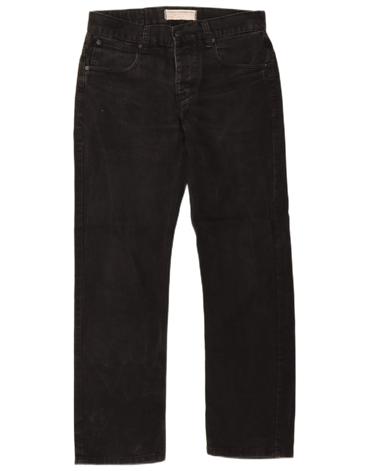 French Connection Masculino Regular Fit Jeans Reto W32 L32 Algodão Preto