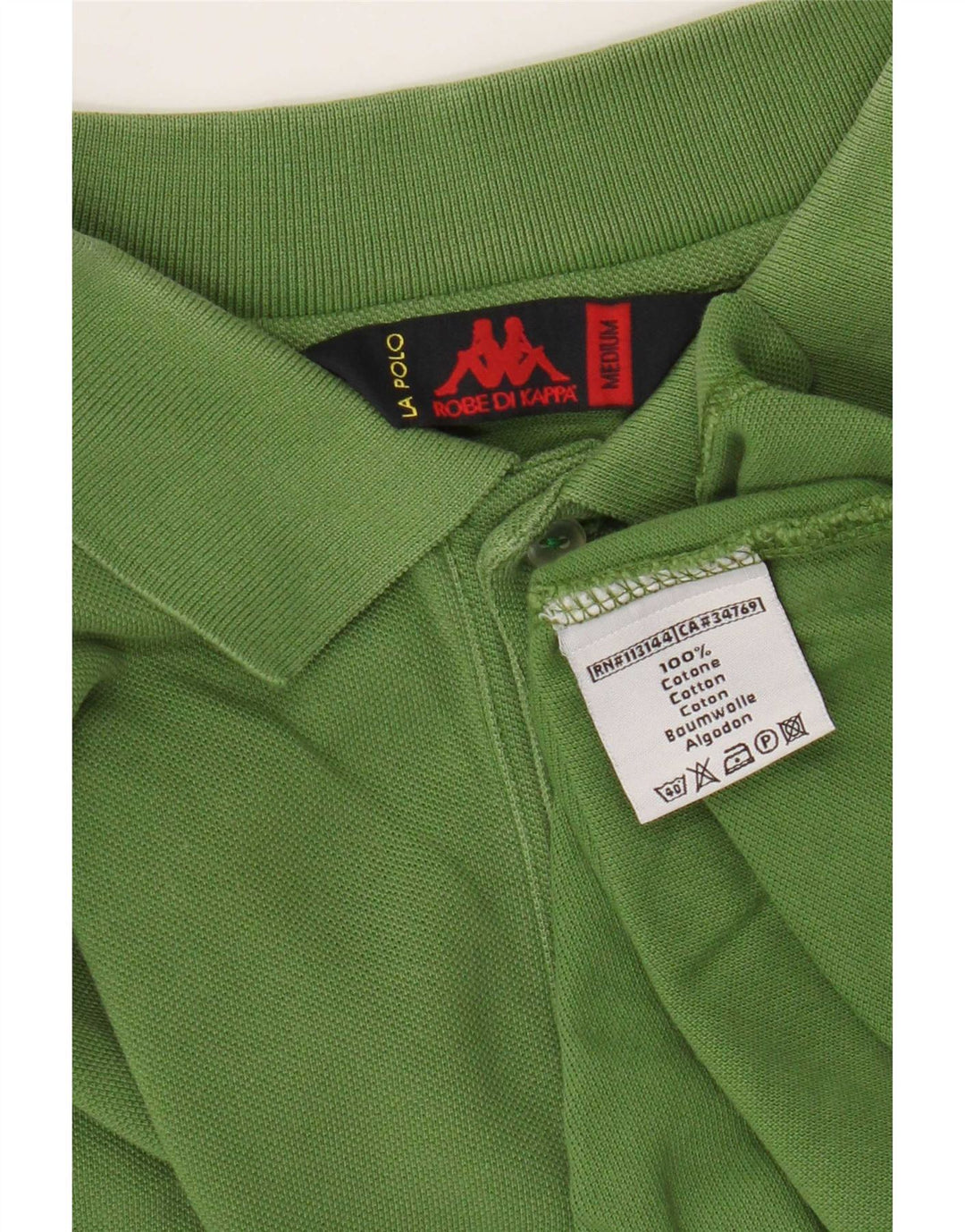 Camisa polo masculina Kappa manga comprida regular fit algodão verde médio