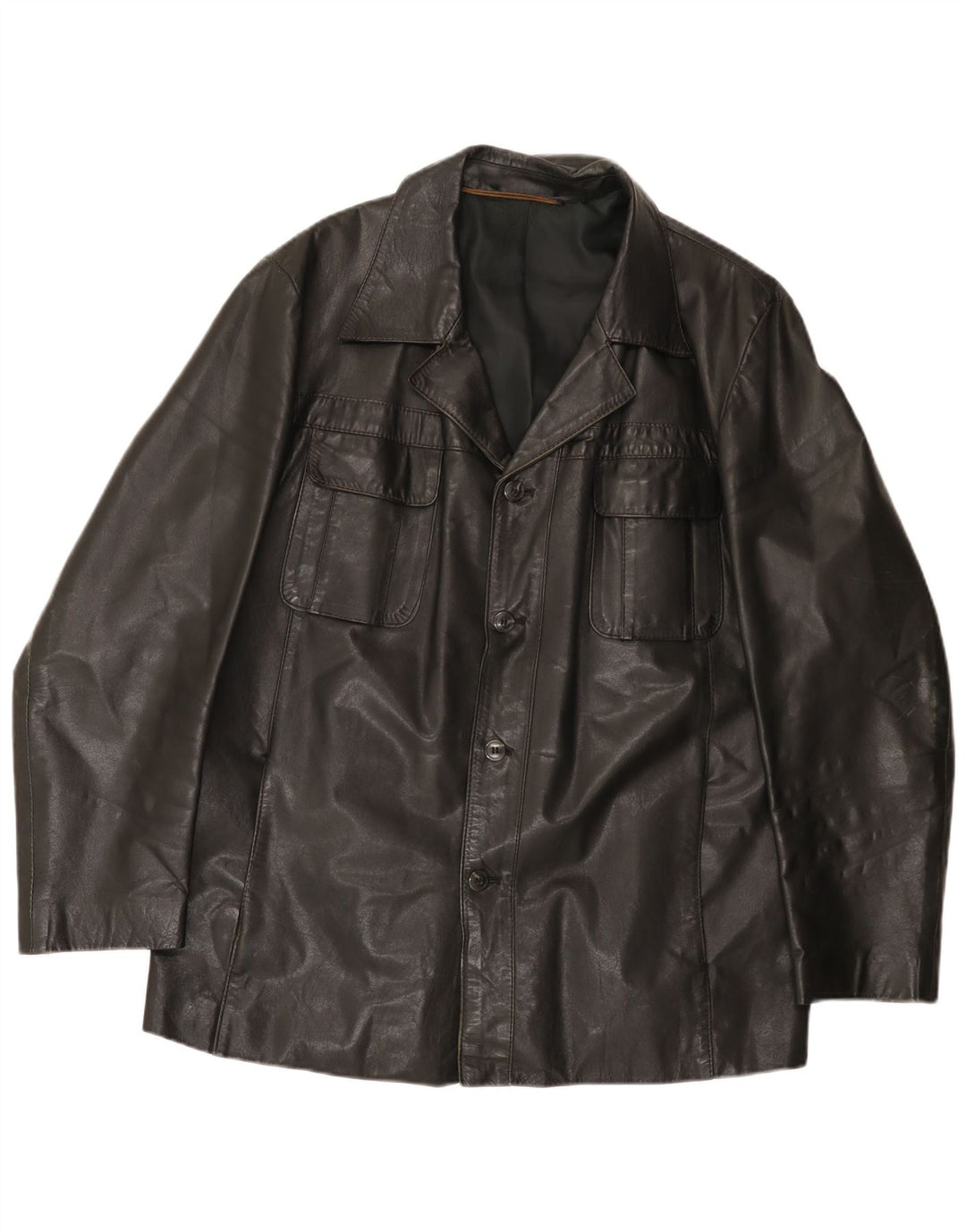 Jaqueta de couro masculina Zeiler UK 40 grande preta