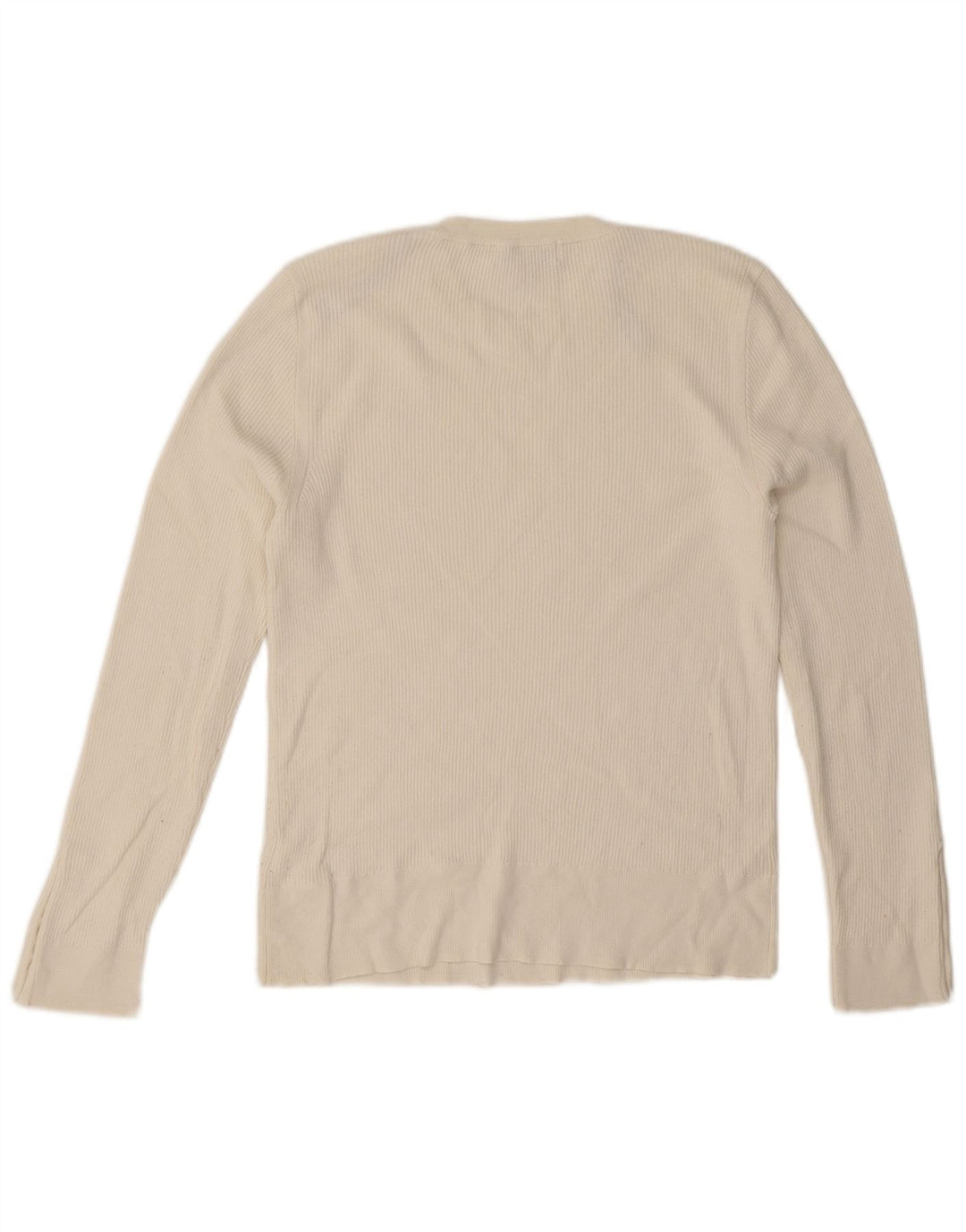 Top feminino Marks & Spencer manga comprida Reino Unido 16 grande viscose branca