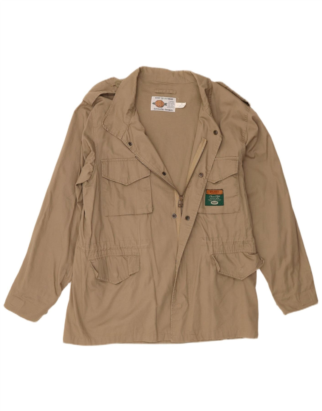 Jaqueta militar masculina Wilker UK 38 algodão bege médio
