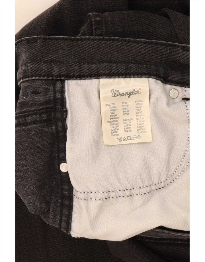 Wrangler Masculino Texas Stretch Straight Jeans W42 L32 Algodão Preto