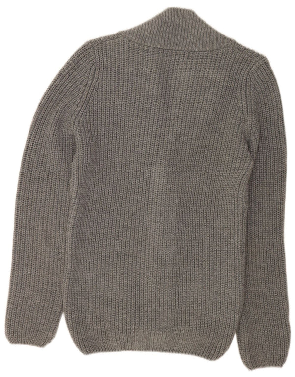 Suéter cardigã masculino Zara cinza médio