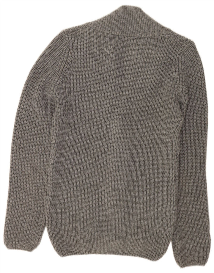 Suéter cardigã masculino Zara cinza médio