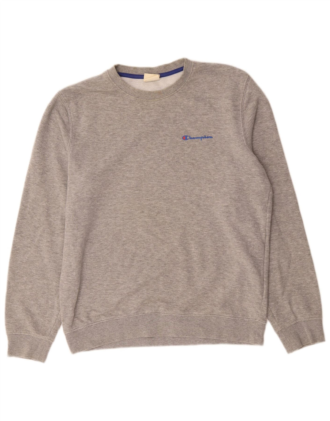 Champion moletom masculino jumper médio cinza algodão manchado