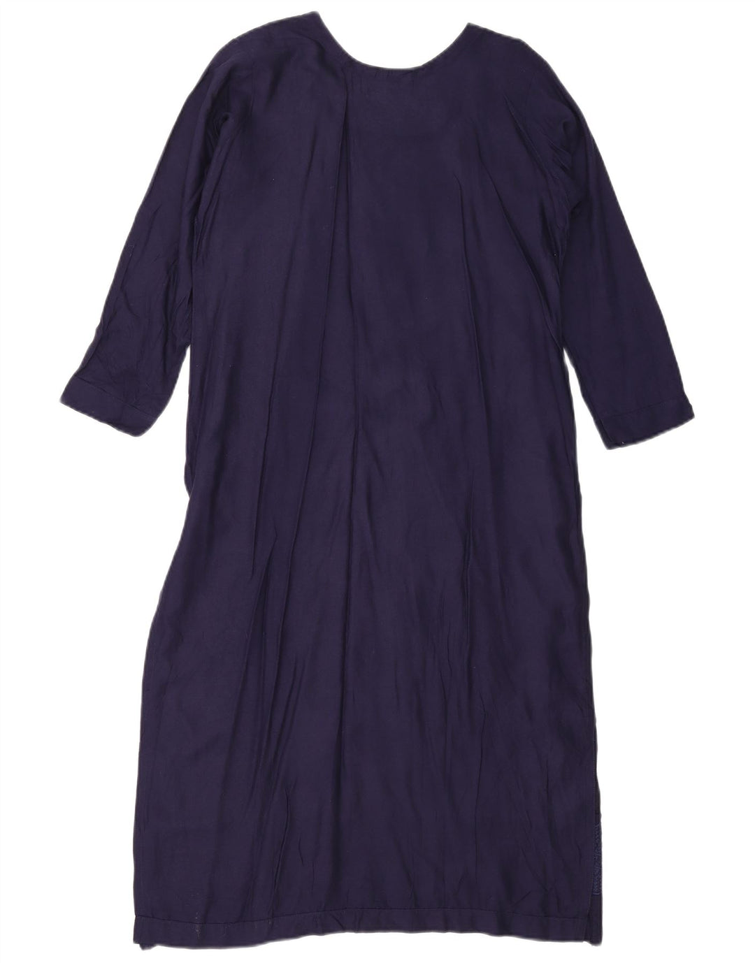 Vestido vintage feminino evasê EU 38 médio azul marinho geométrico
