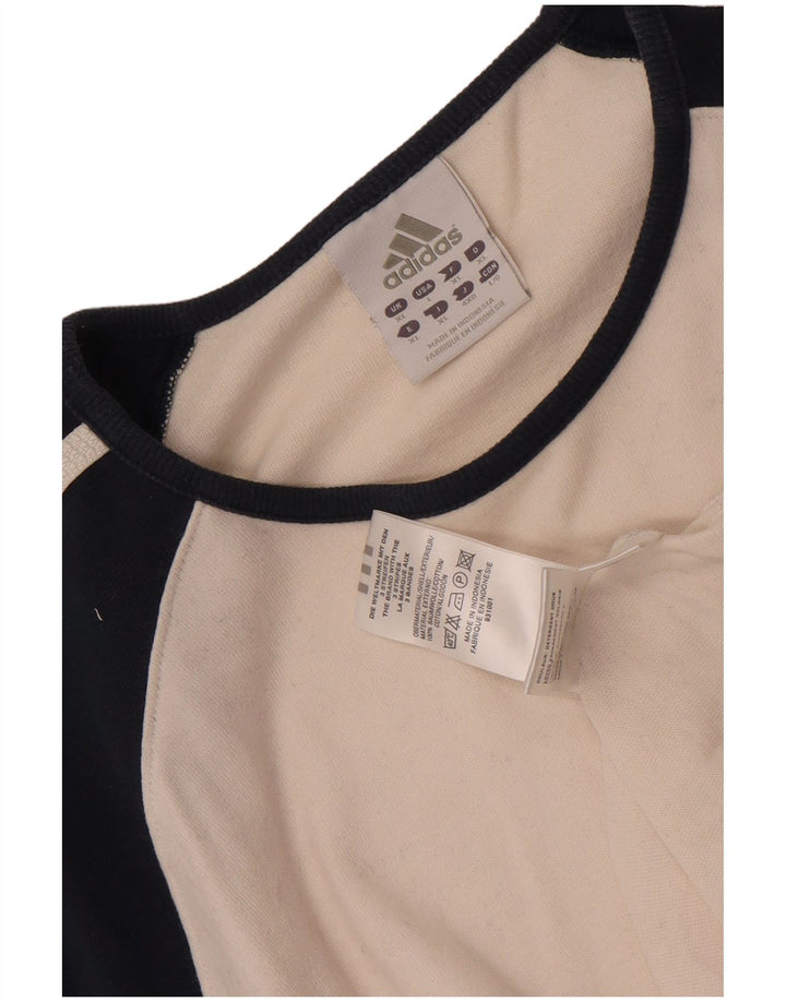 Adidas Mens Top Manga Longa XL Branco Colourblock Algodão