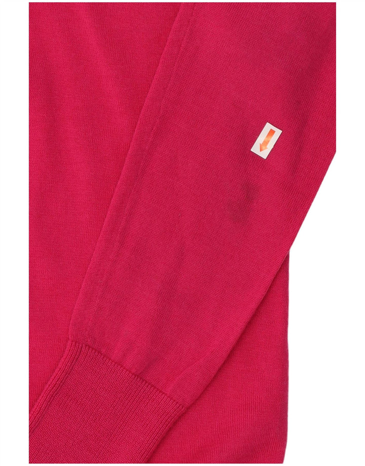 Suéter feminino Lyle & Scott com decote em V, Reino Unido, 10 lã merino rosa pequena