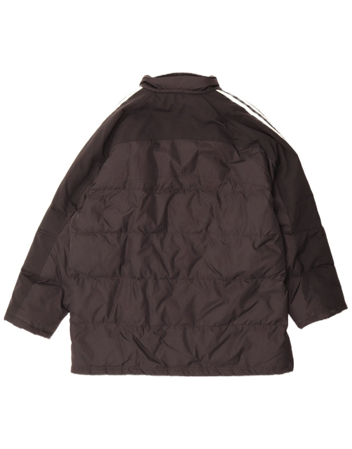 Jaqueta acolchoada masculina Adidas UK 40 grande poliéster colorblock preto