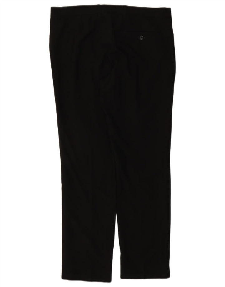 Calça chino reta masculina Marks & Spencer W34 L29 poliéster preto