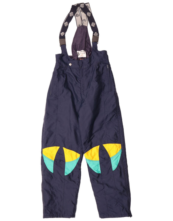 Calça de esqui masculina vintage XL azul marinho Colourblock poliamida