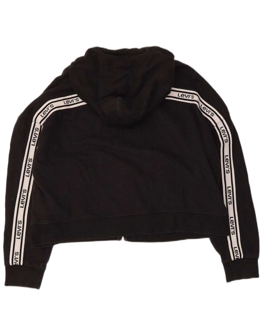 Suéter feminino Levi's com capuz e zíper oversized UK 16 grande preto