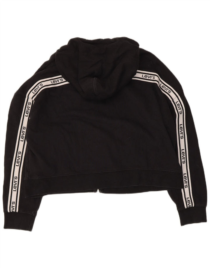Suéter feminino Levi's com capuz e zíper oversized UK 16 grande preto