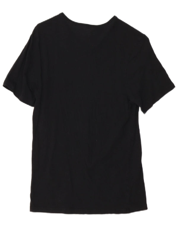 Hugo Boss Mens T-Shirt Top Pequeno Algodão Preto