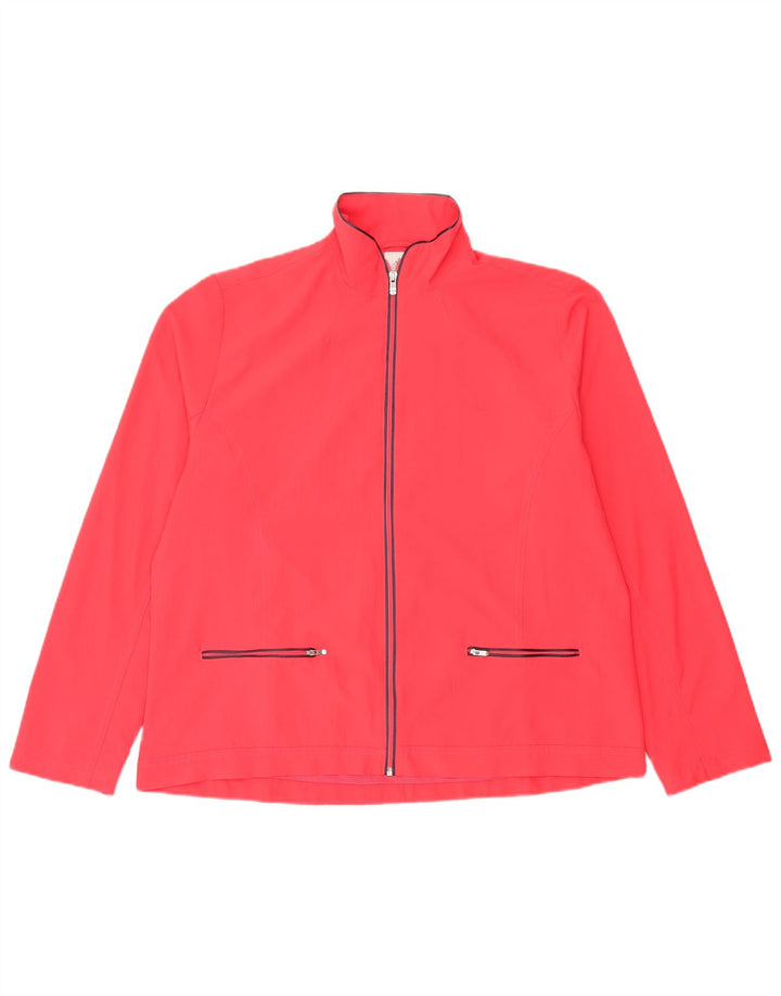 Adidas Womens Tracksuit Top Jacket UK 22 XL Vermelho Poliéster