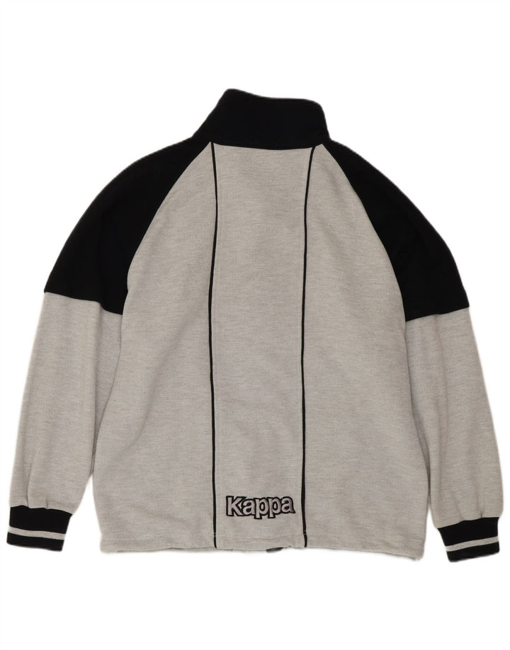 Jaqueta masculina KAPPA Graphic Loose Fit Varsity pequeno bloco cinza